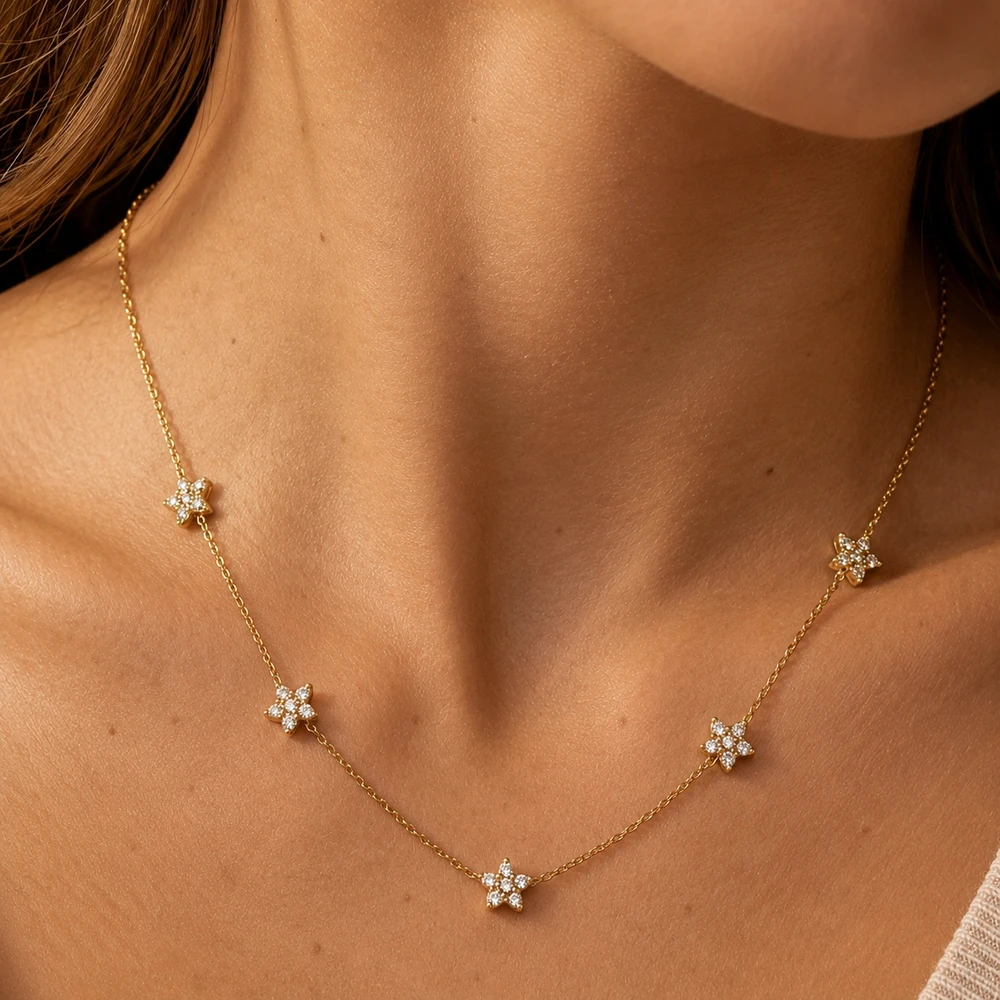 5 flower necklace