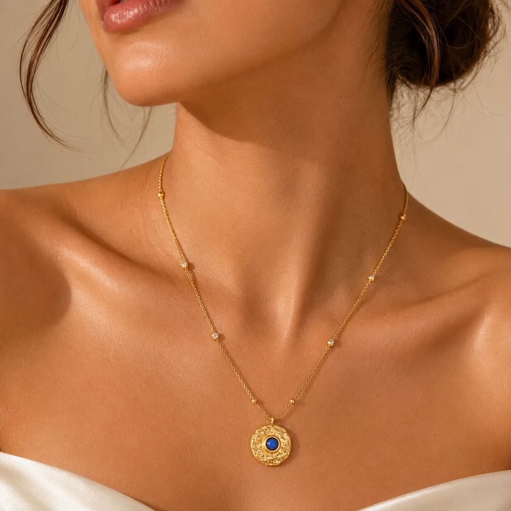 Delizia Diamond Glazed Solitaire Necklace