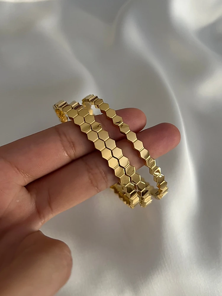 Hexagon Bangle Bracelet Stack