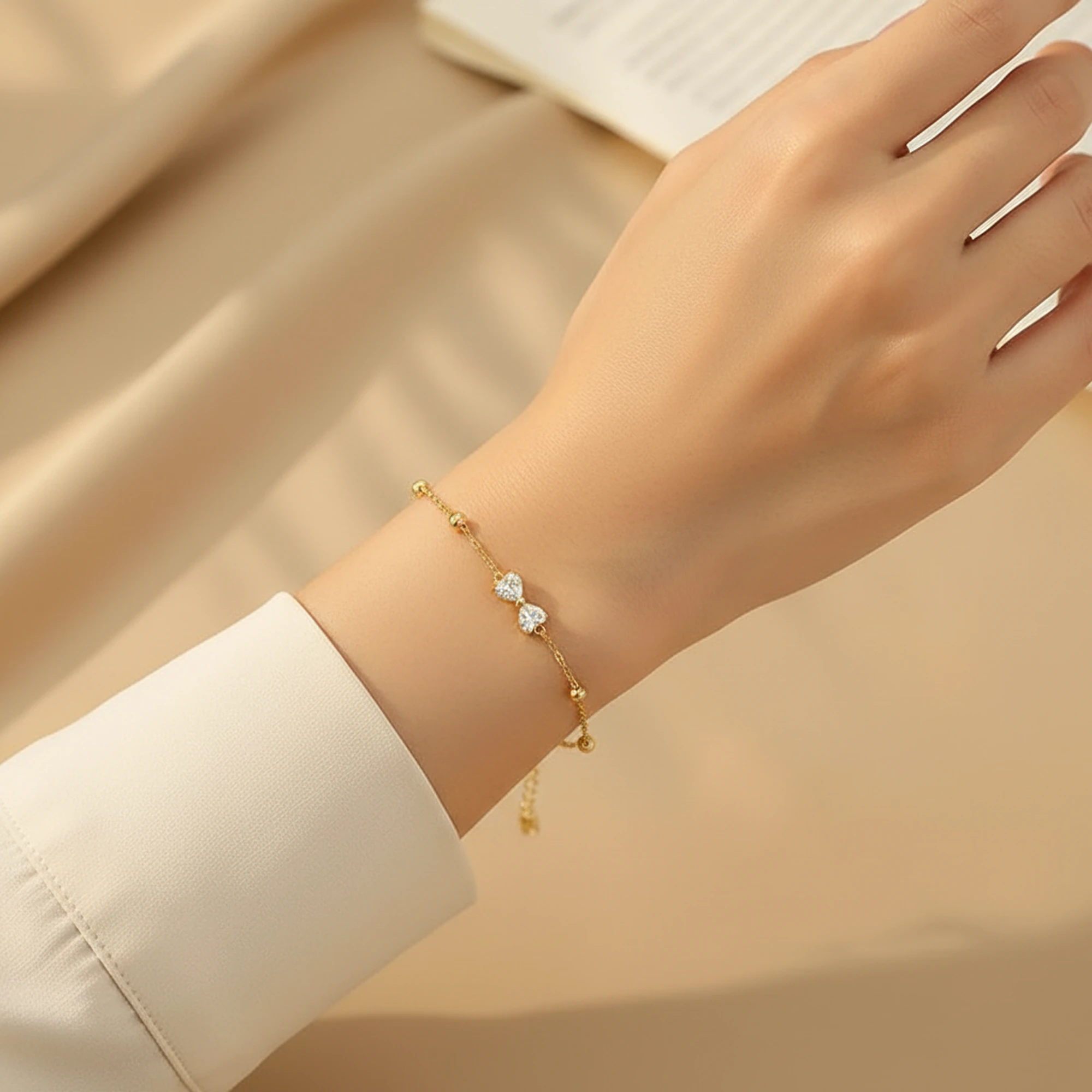 Rhinestone Bow Bracelet