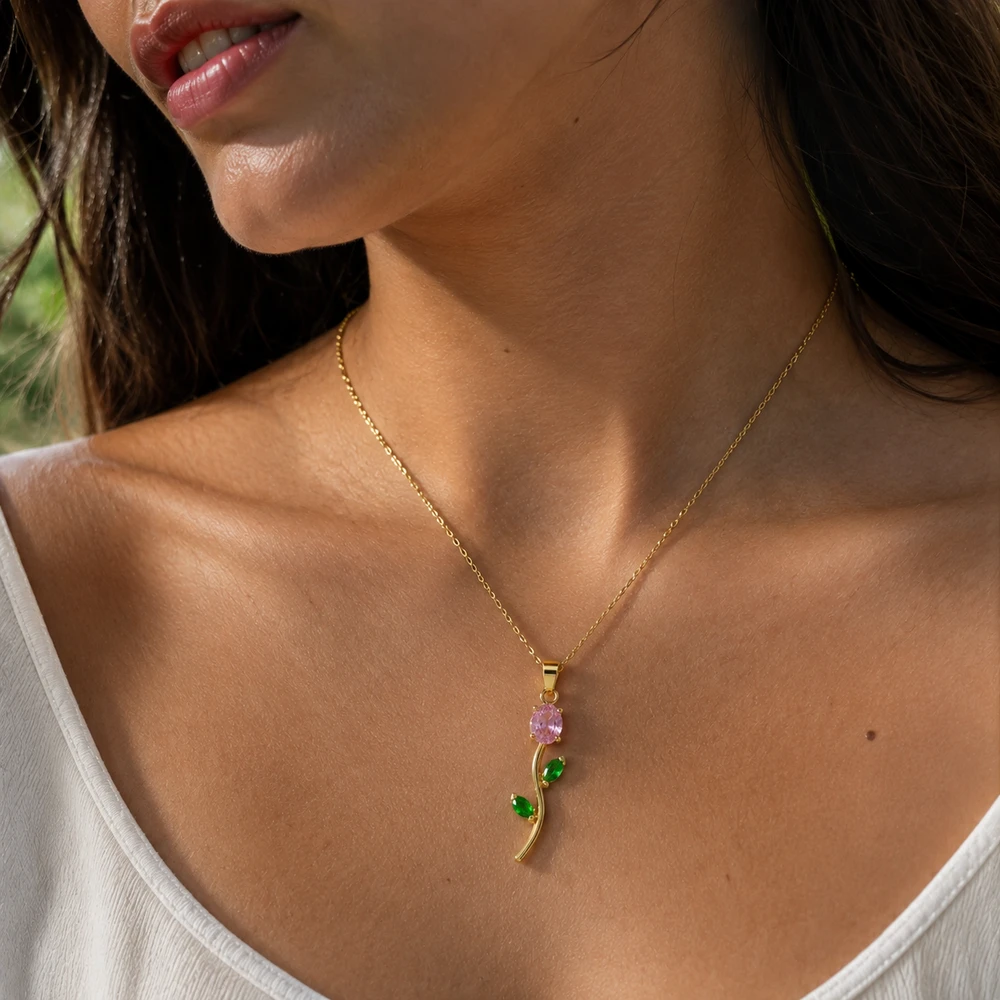 Rose tulip Necklace