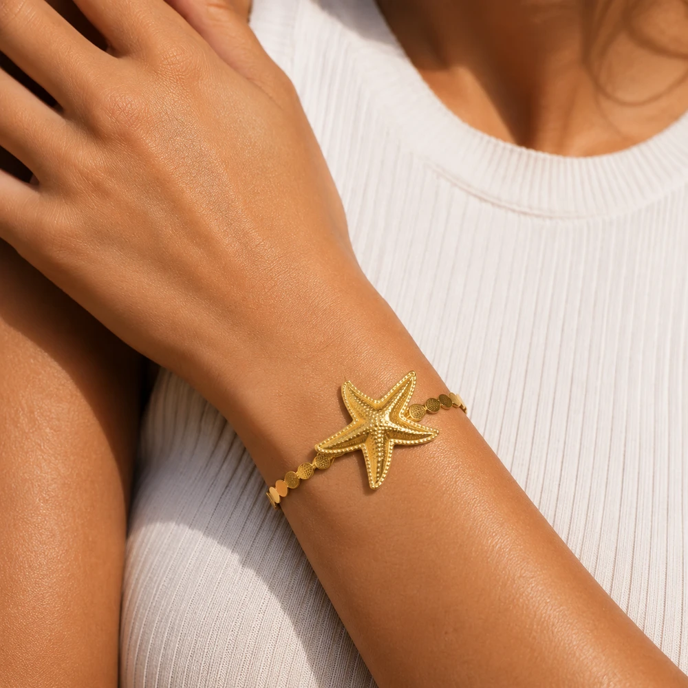 Starfish Napkin Anti Tarnish Bracelet for Beach Wear