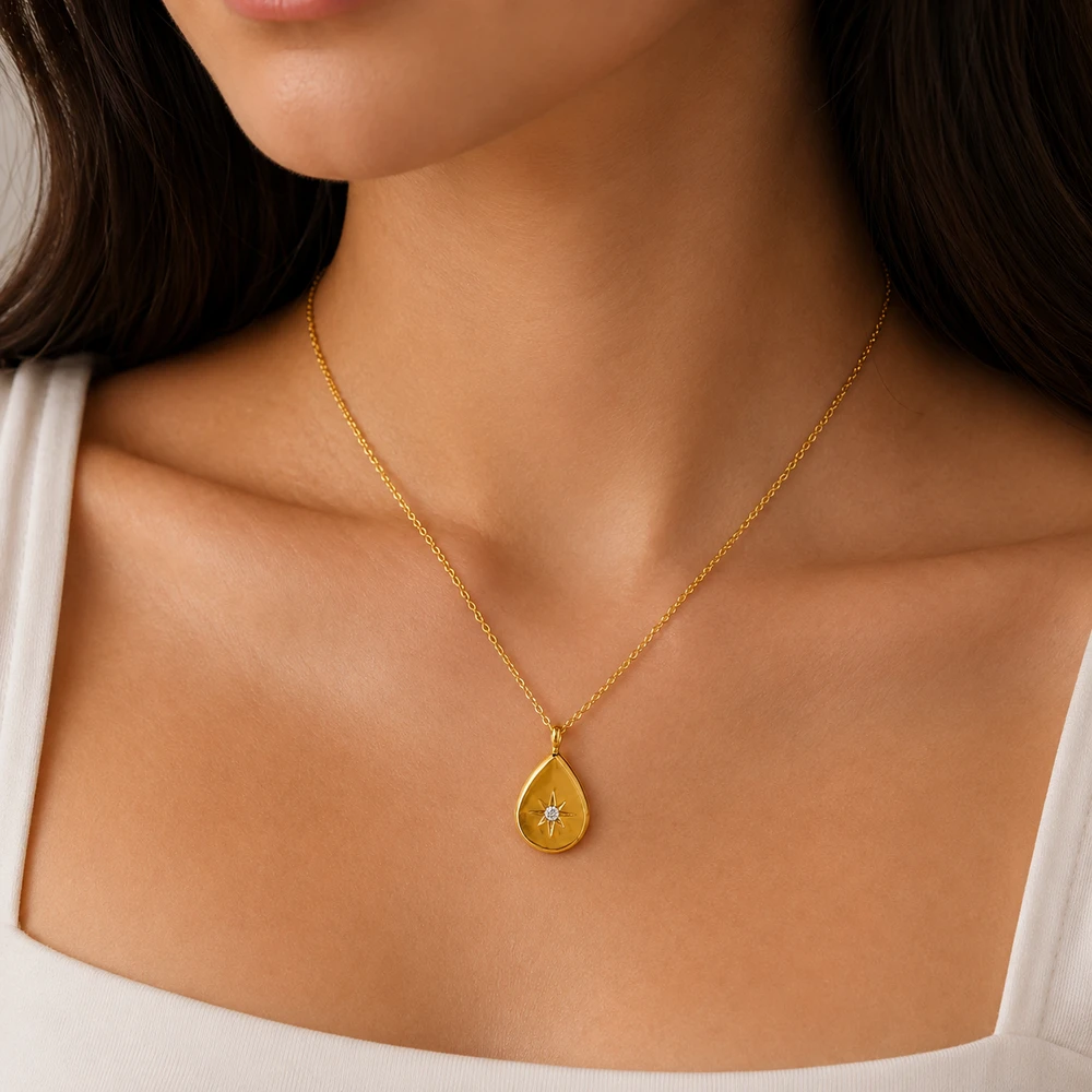Timeless Gold Oval Shape Necklace