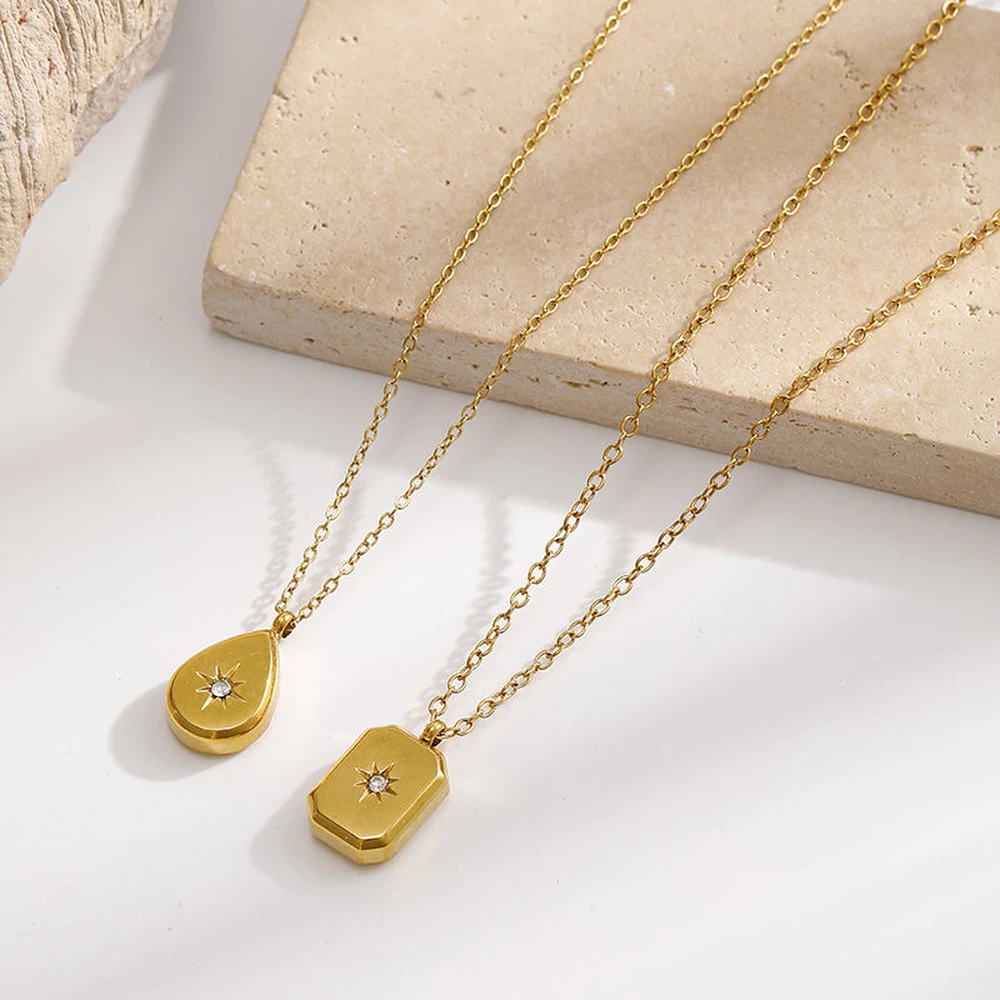 Timeless Gold Rectangle Shape Necklace