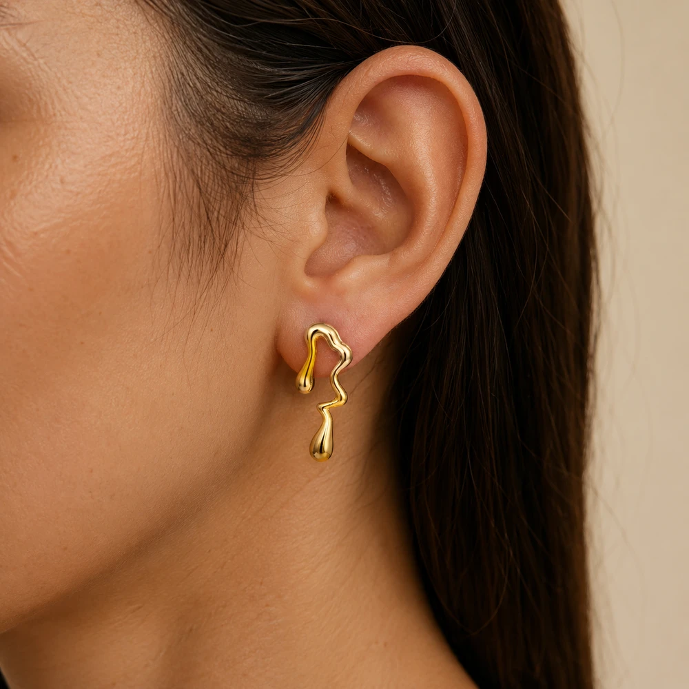 Water Drop Dangle Geometry Style Earring