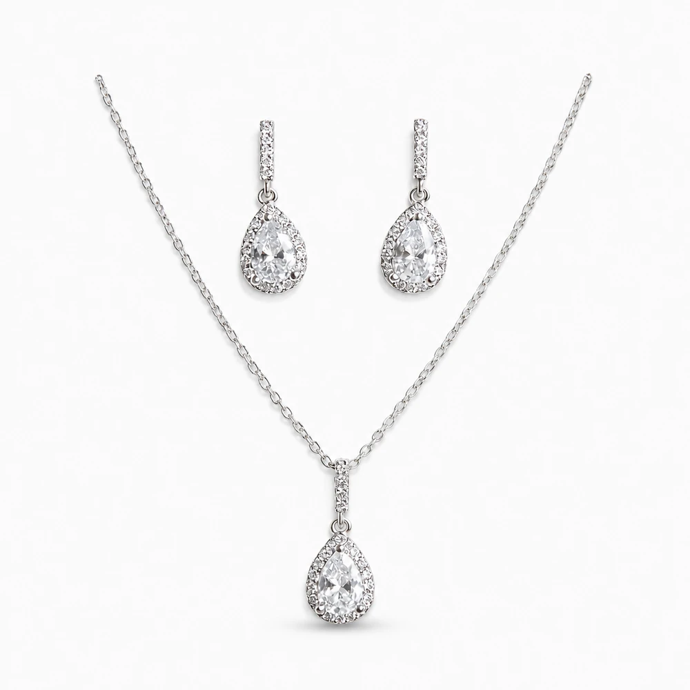 Luxury pear holo Jewelry set