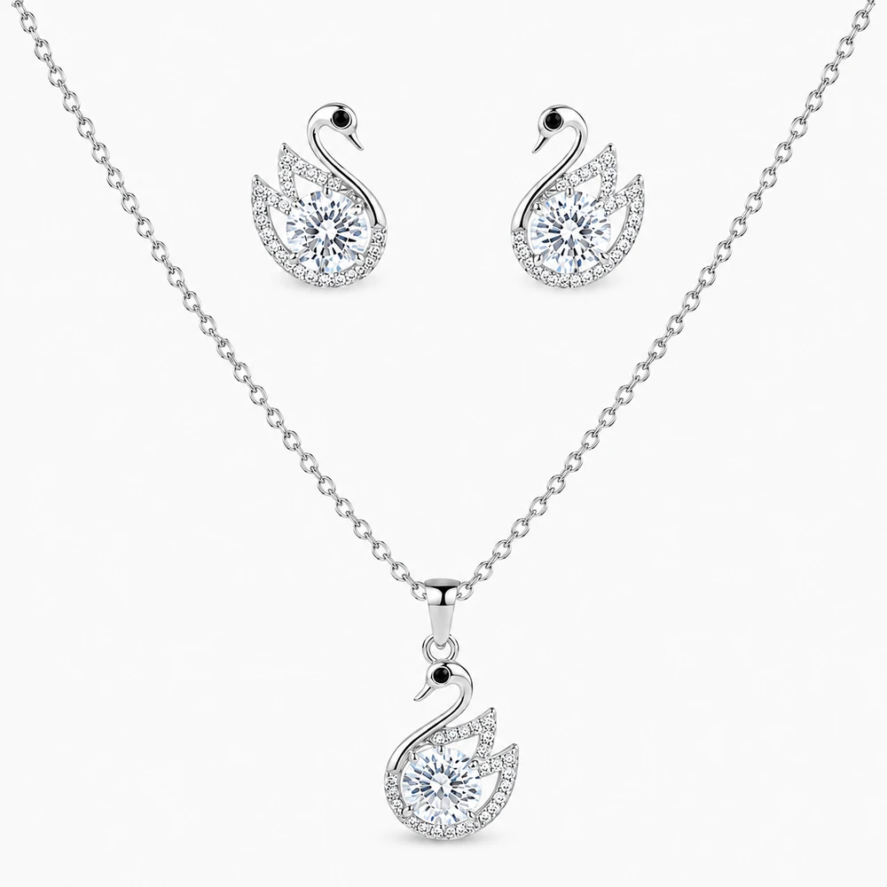 Silver Little Swan Light Luxury necklace
