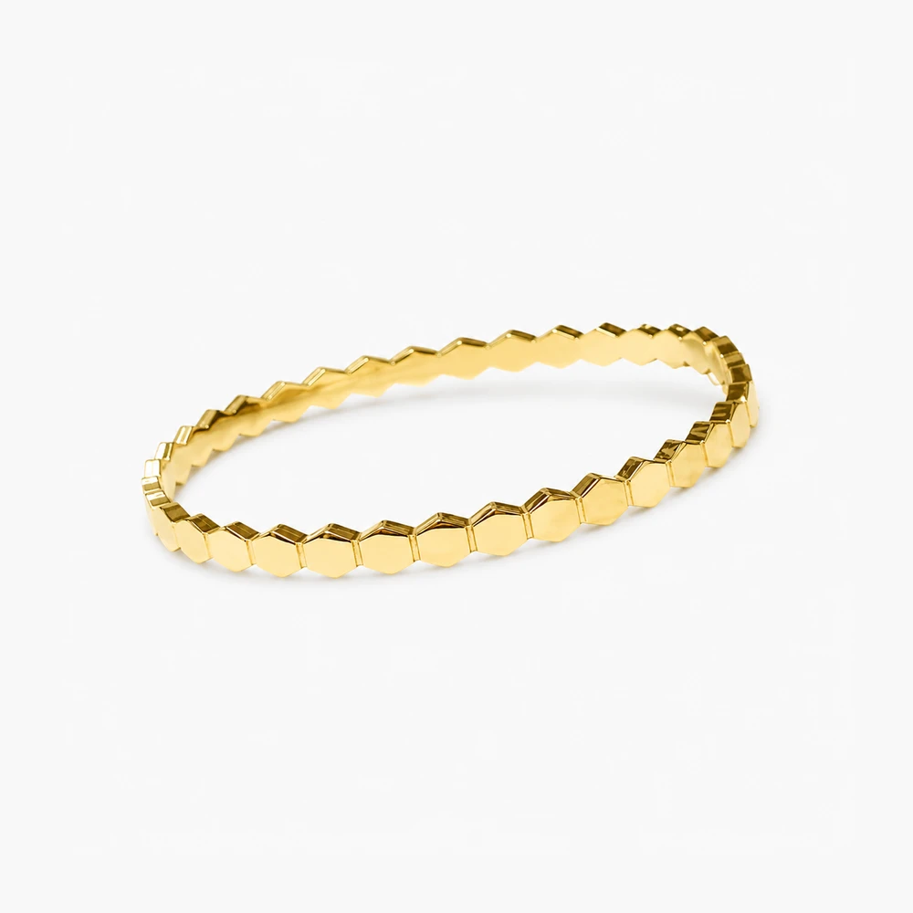 Hexagon Bangle Bracelet Stack