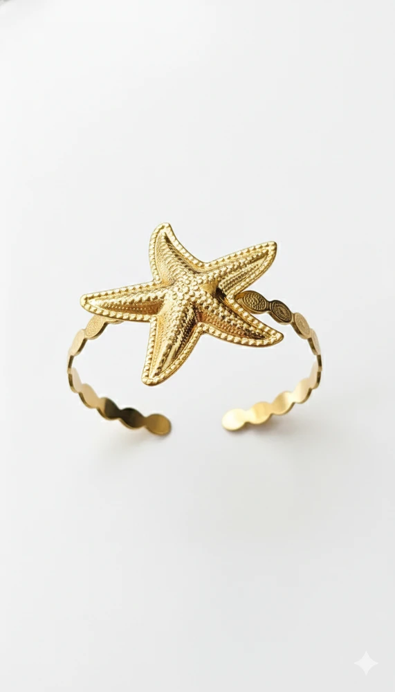Starfish Napkin Anti Tarnish Bracelet for Beach Wear