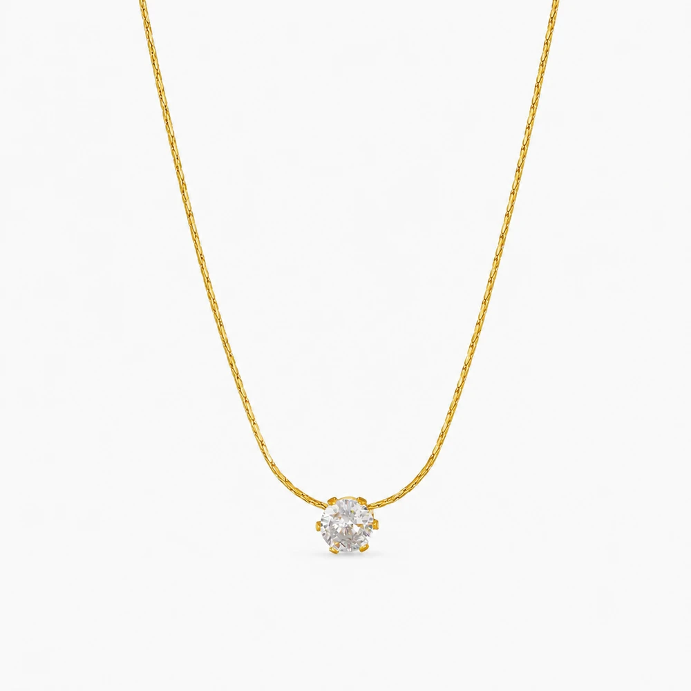Solitaire Round Diamond Necklace
