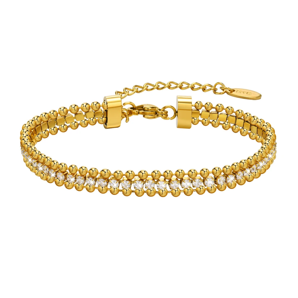 Cubic Zircon Three Layer Bracelet