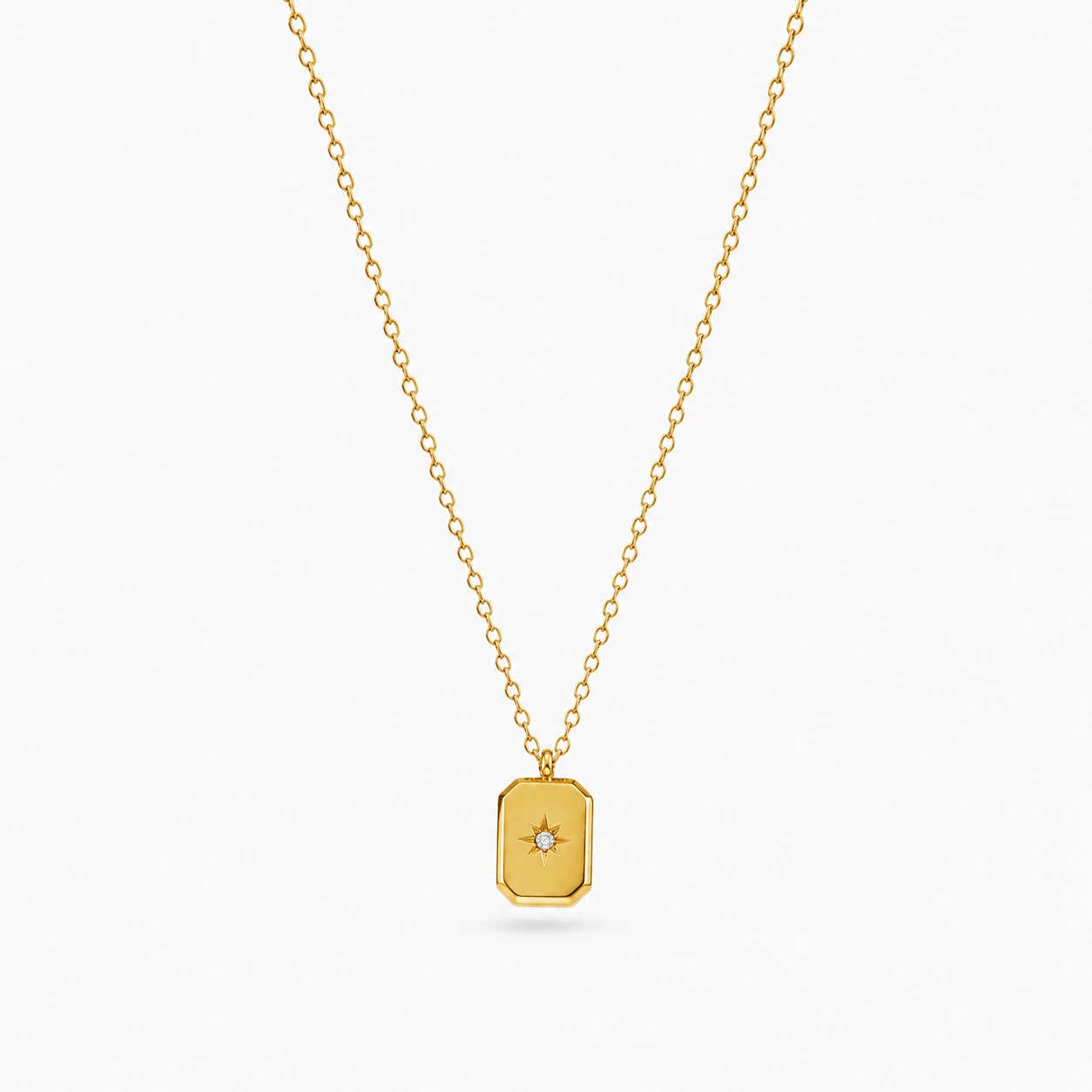 Timeless Gold Rectangle Shape Necklace