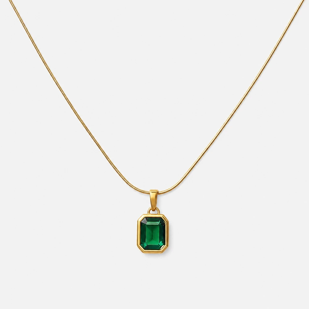 Teal Green Crystal necklace