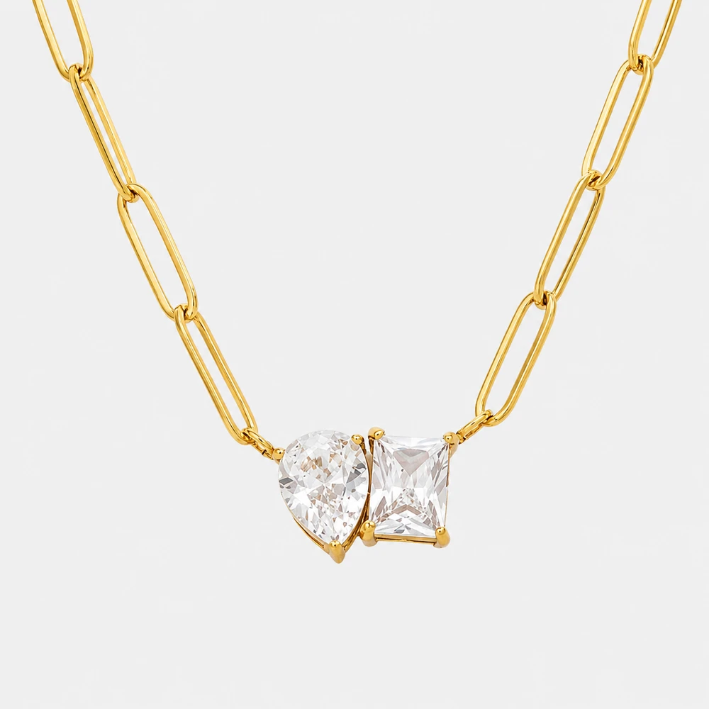 Rhinestone Couple Diamond Necklace