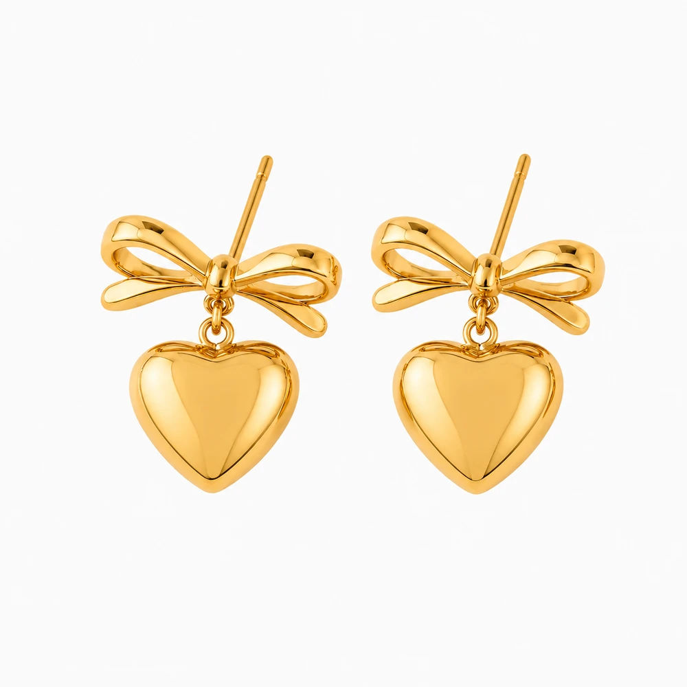Bow Heart Earring