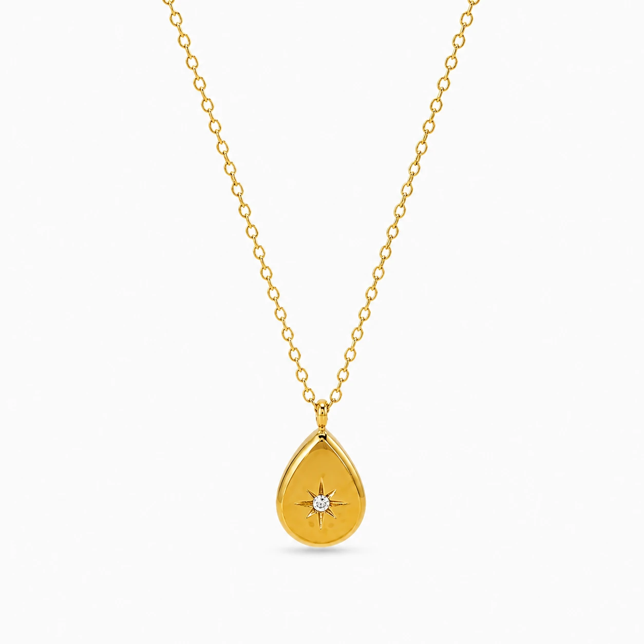 Timeless Gold Oval Shape Necklace